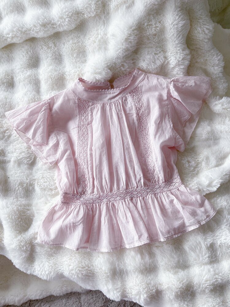 Eliana Embroidered Blouse / Light Pink