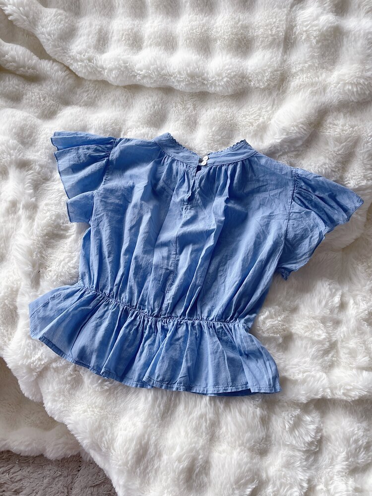 Eliana Embroidered Blouse / Blue