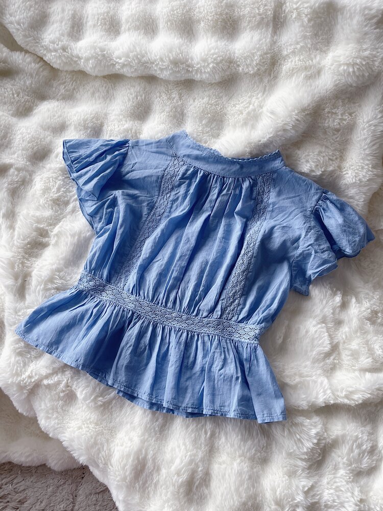 Eliana Embroidered Blouse / Blue