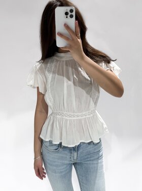 Eliana Embroidered Blouse / White