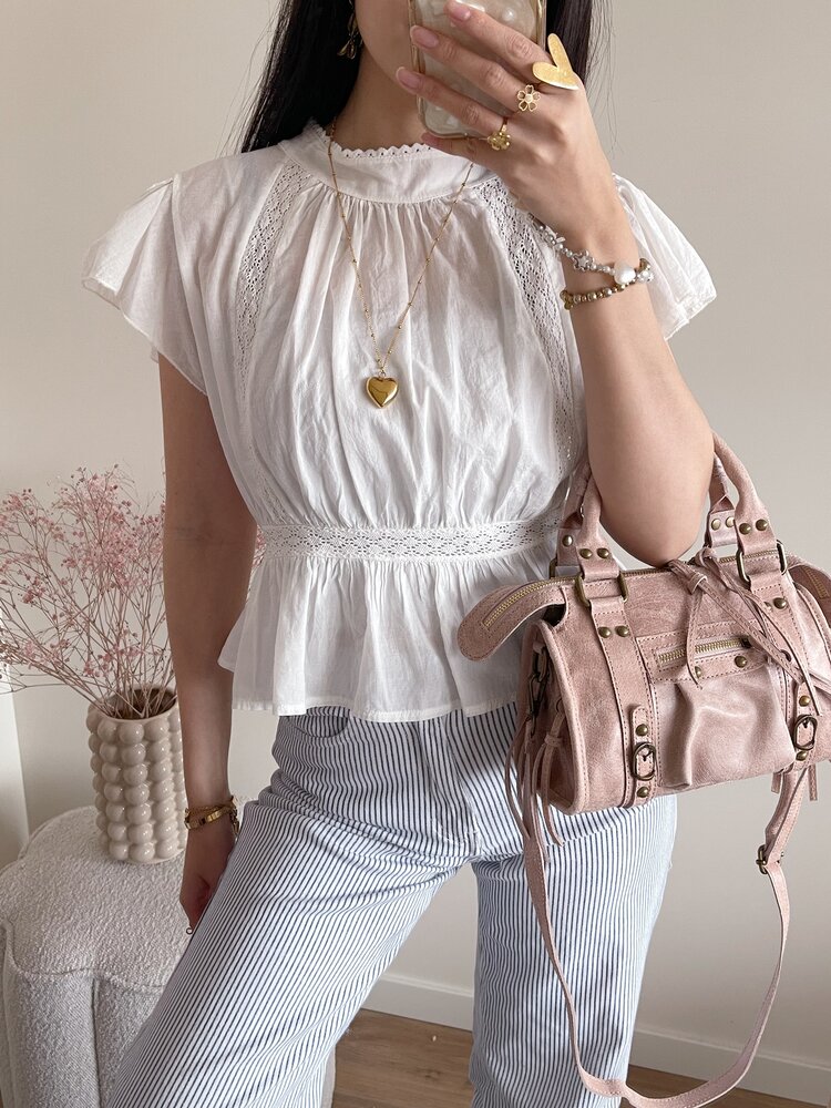 Eliana Embroidered Blouse / White