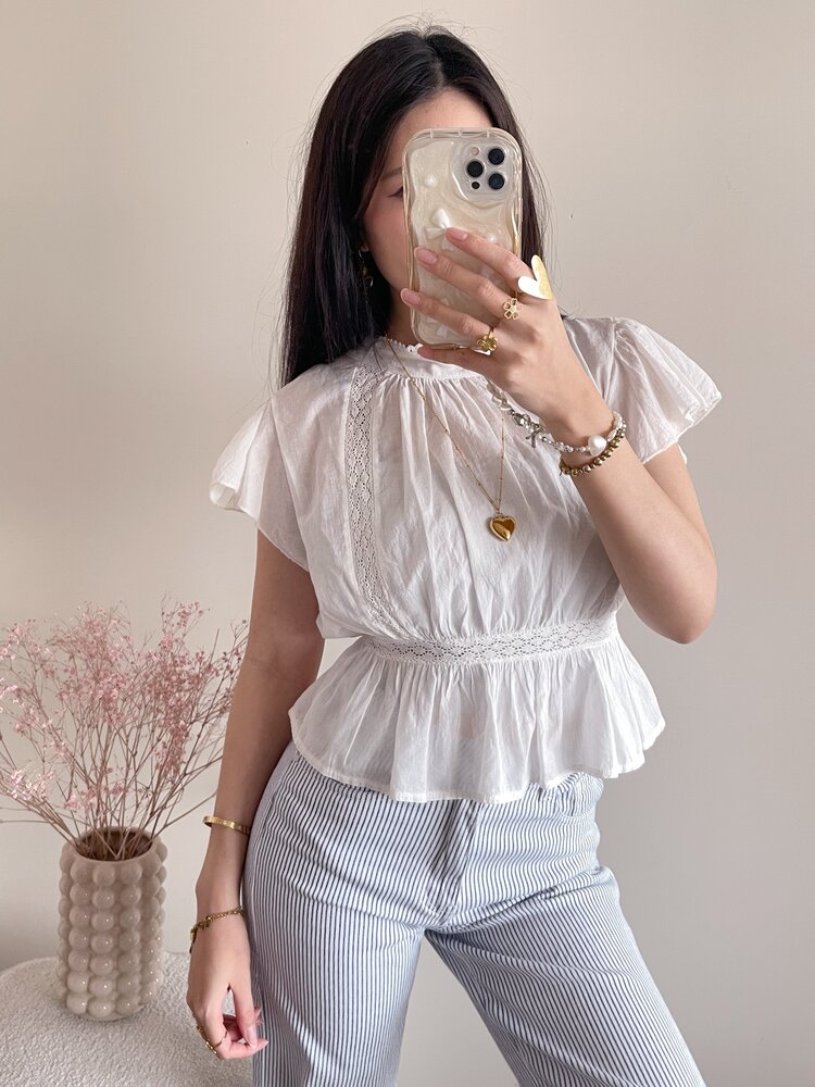 Eliana Embroidered Blouse / White
