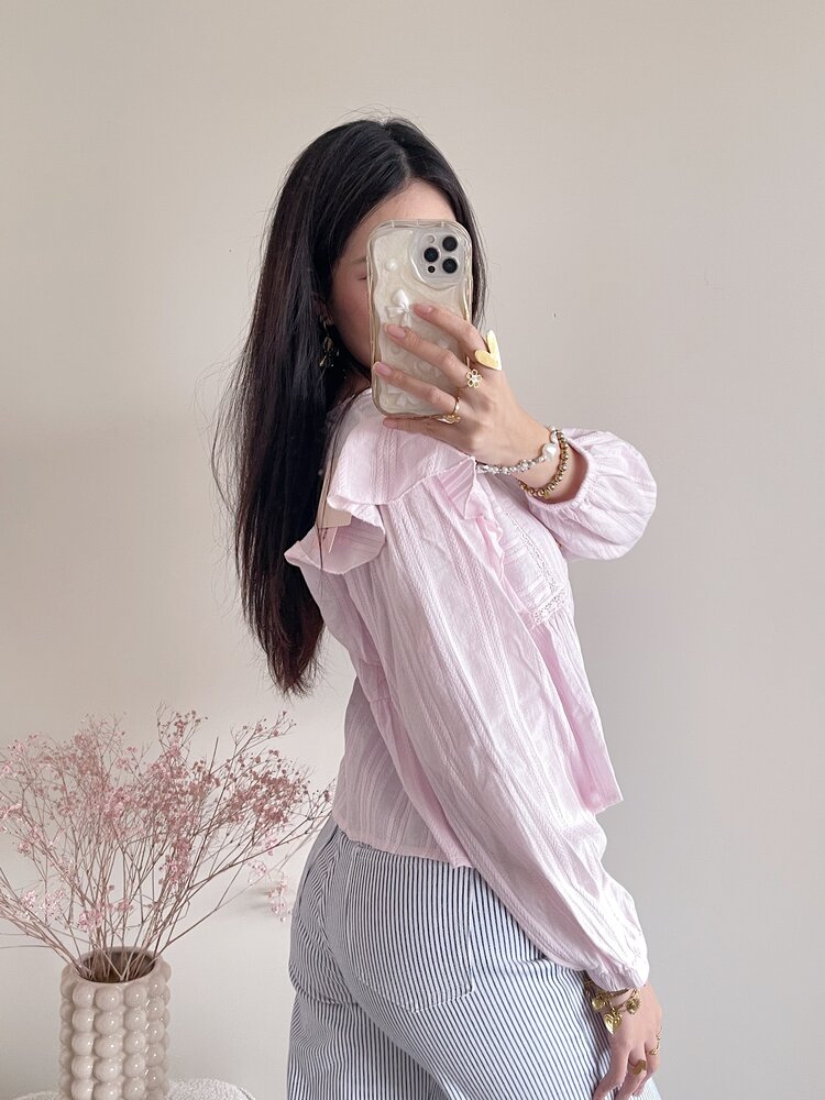 Salina Embroidered Blouse / Light Pink