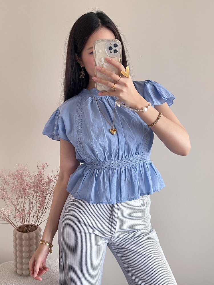 Eliana Embroidered Blouse / Blue