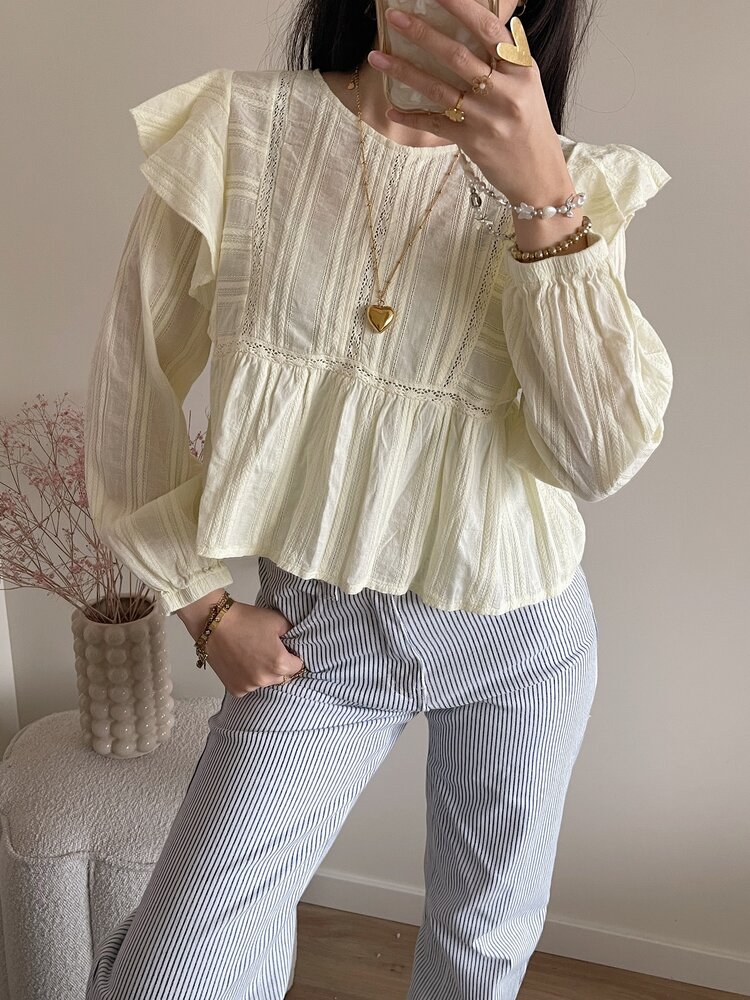 Salina Embroidered Blouse / Light Yellow