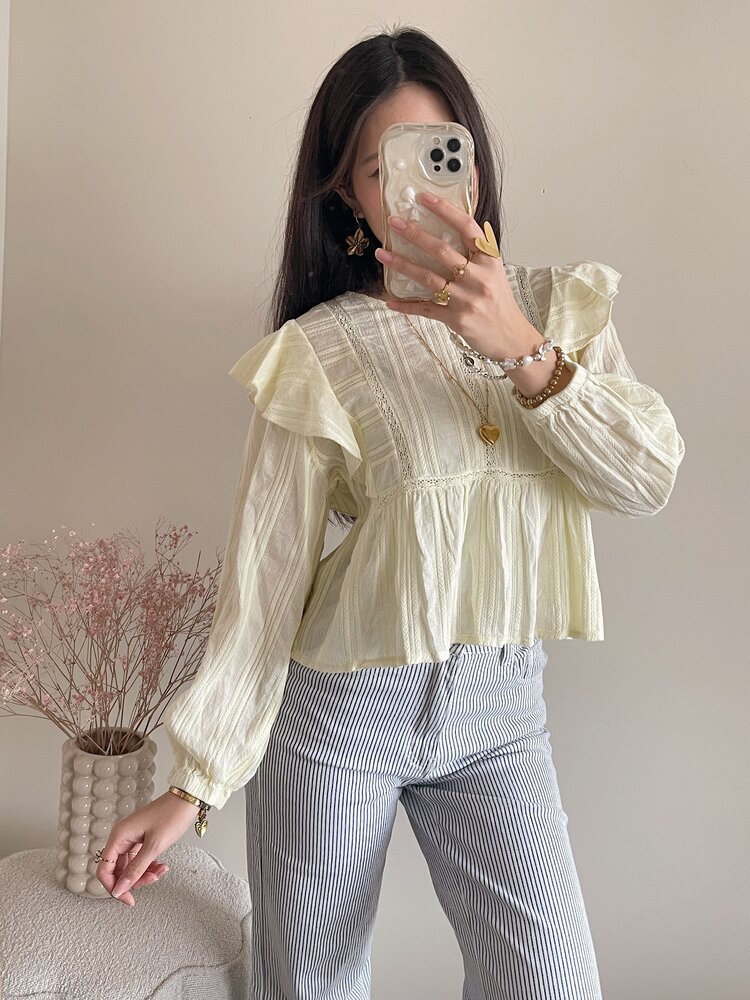 Salina Embroidered Blouse / Light Yellow