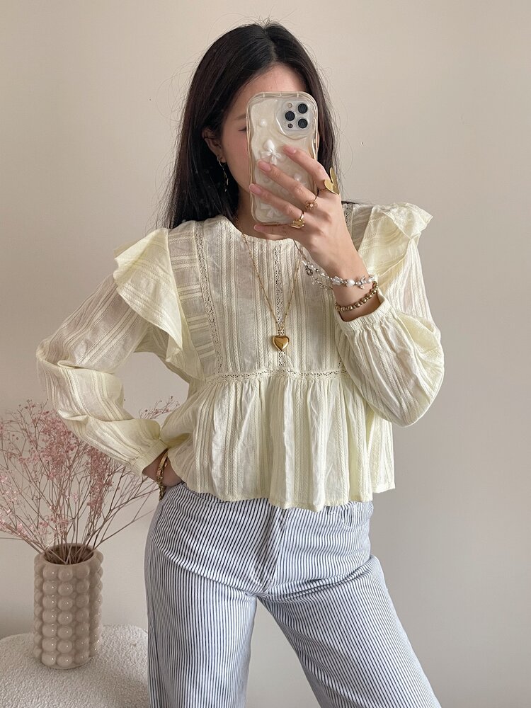Salina Embroidered Blouse / Light Yellow