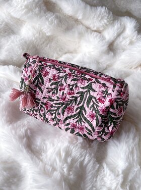 Bali Flower Pouch / Pink & Green (S)