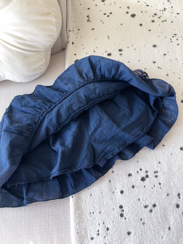 Vallie Ruffle Lace Skort / Navy Blue