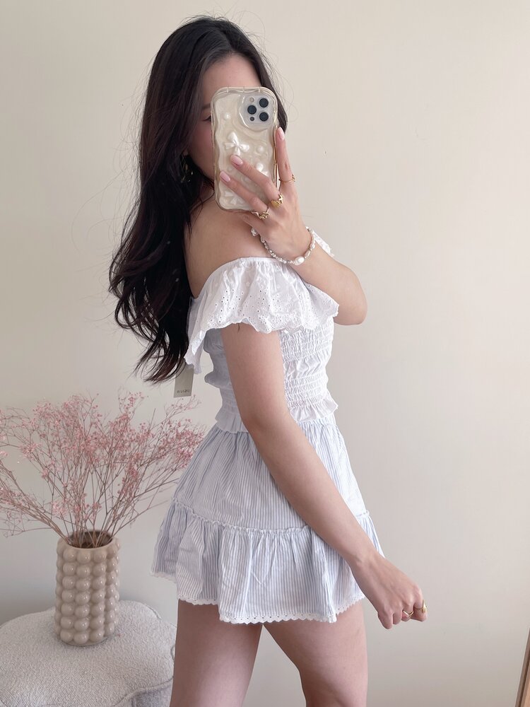 Isabella Embroidered Top / White