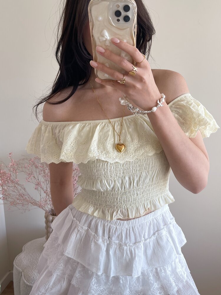 Isabella Embroidered Top / Yellow