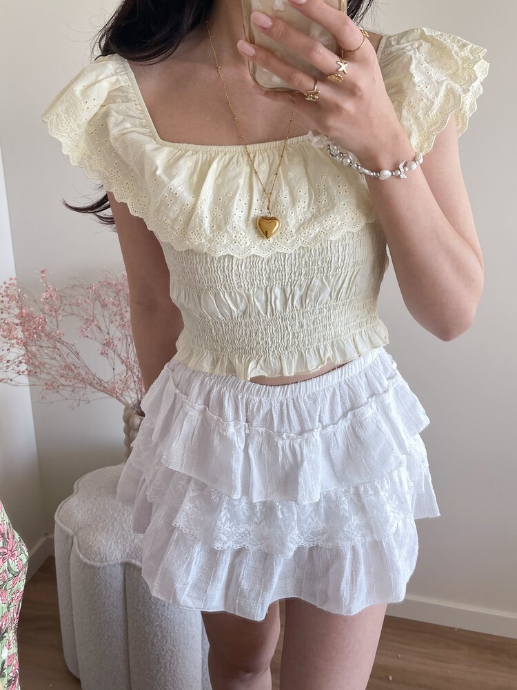 Isabella Embroidered Top / Yellow