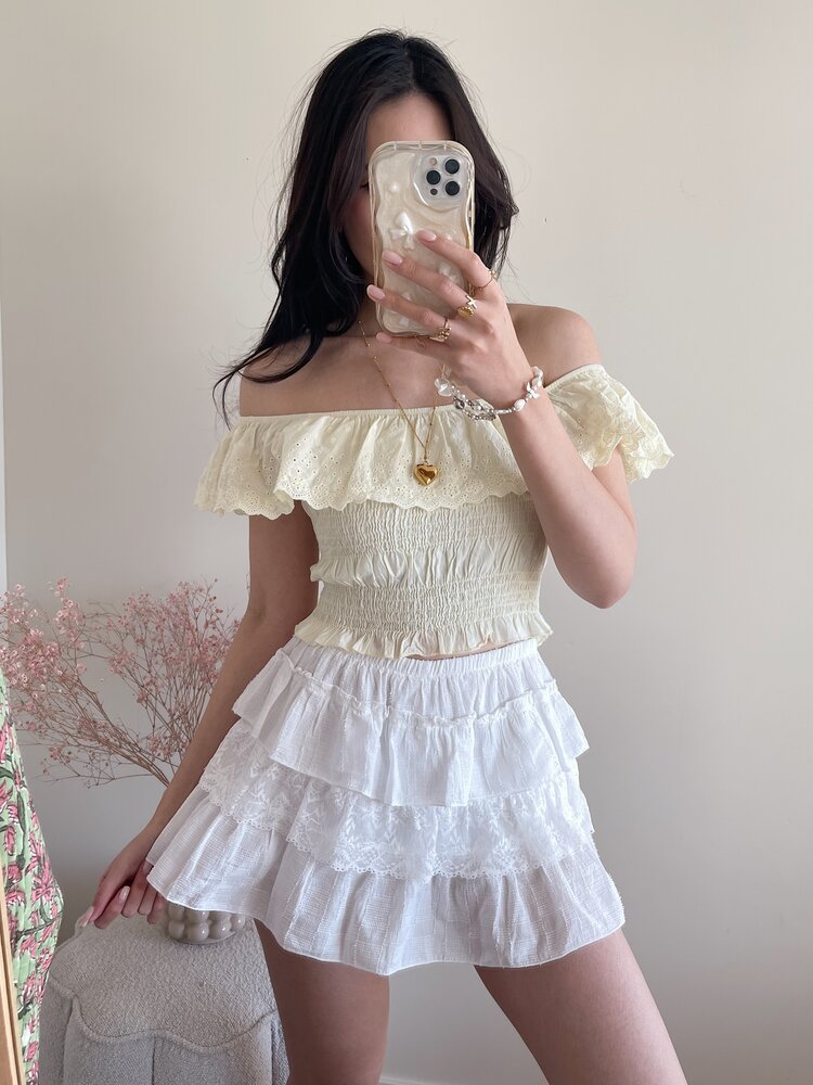 Isabella Embroidered Top / Yellow