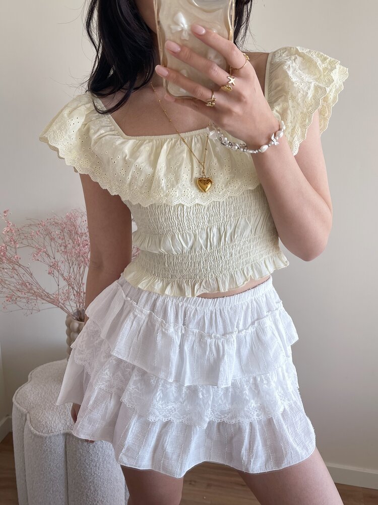 Isabella Embroidered Top / Yellow