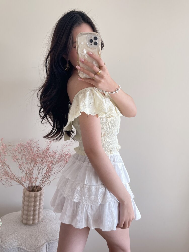 Isabella Embroidered Top / Yellow