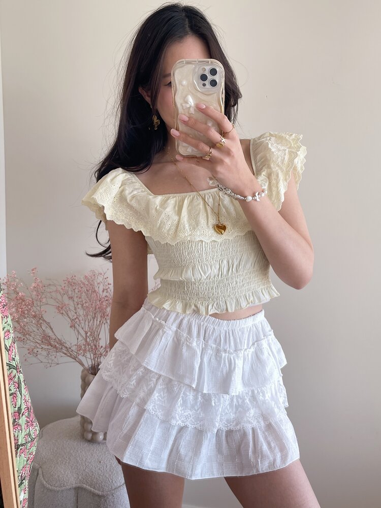 Isabella Embroidered Top / Yellow