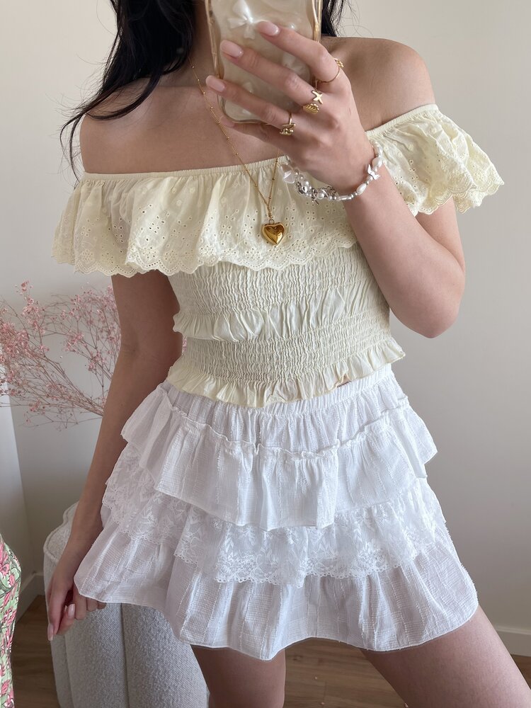 Isabella Embroidered Top / Yellow