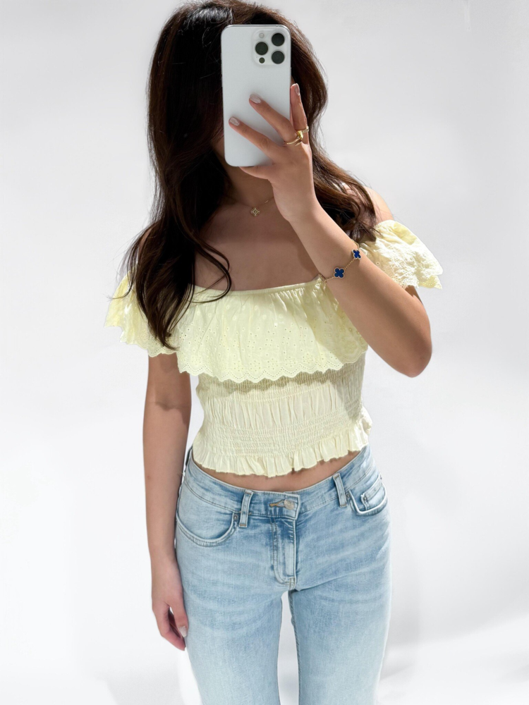 Isabella Embroidered Top / Yellow