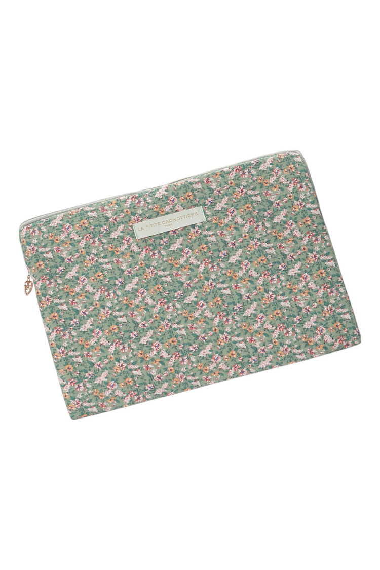 Belin Flower Laptop Pouch / Sage Green