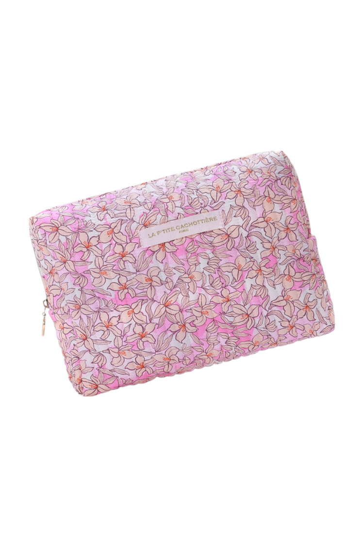 Marly Flower Toiletry Bag / Lemonade Pink (Large)