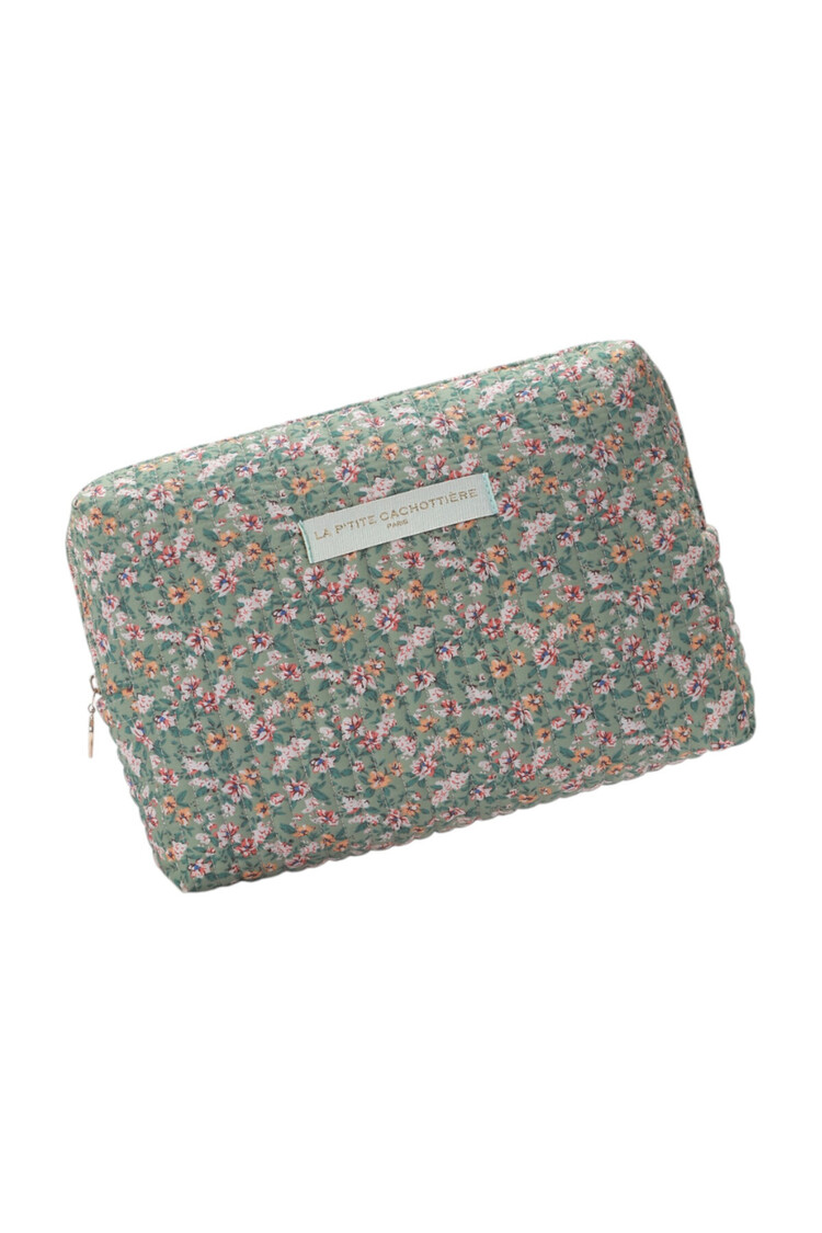 Marly Flower Toiletry Bag / Sage Green (Large)