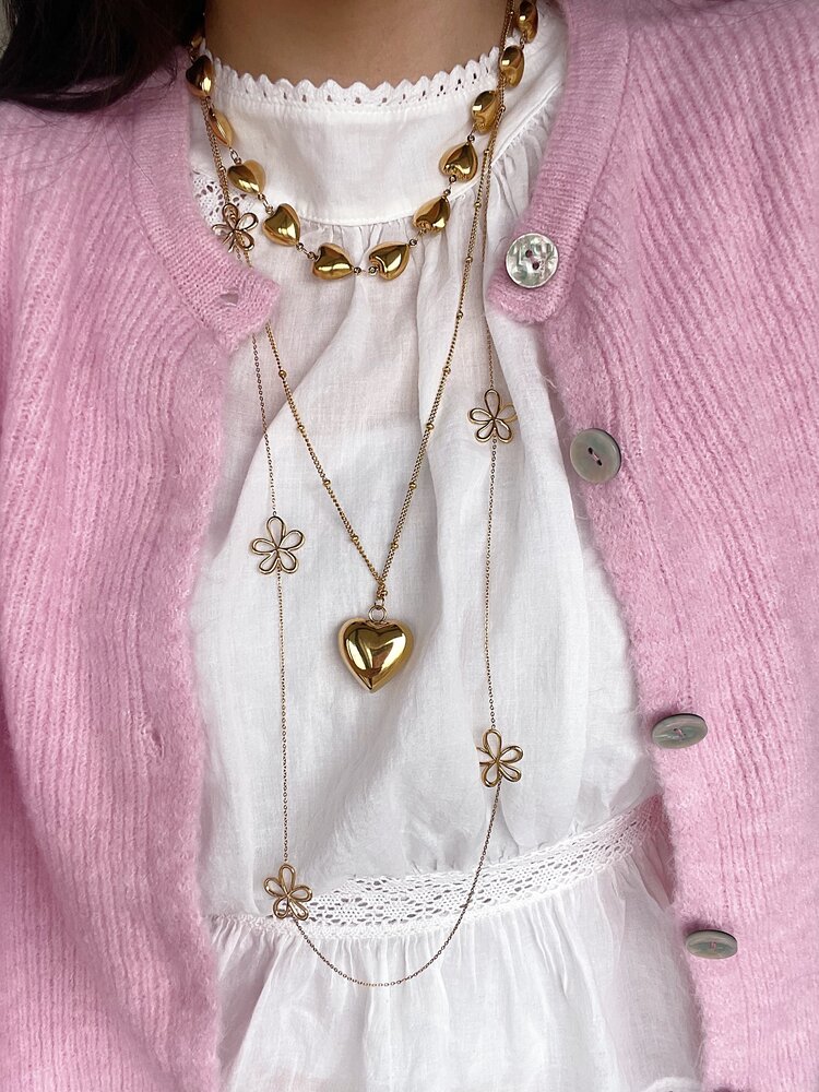 Gold Forever Heart Statement Necklace