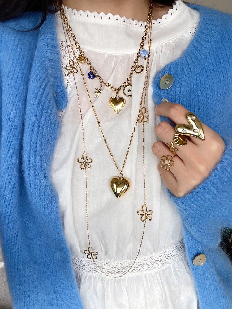 Gold Sea Star & Shell Ring