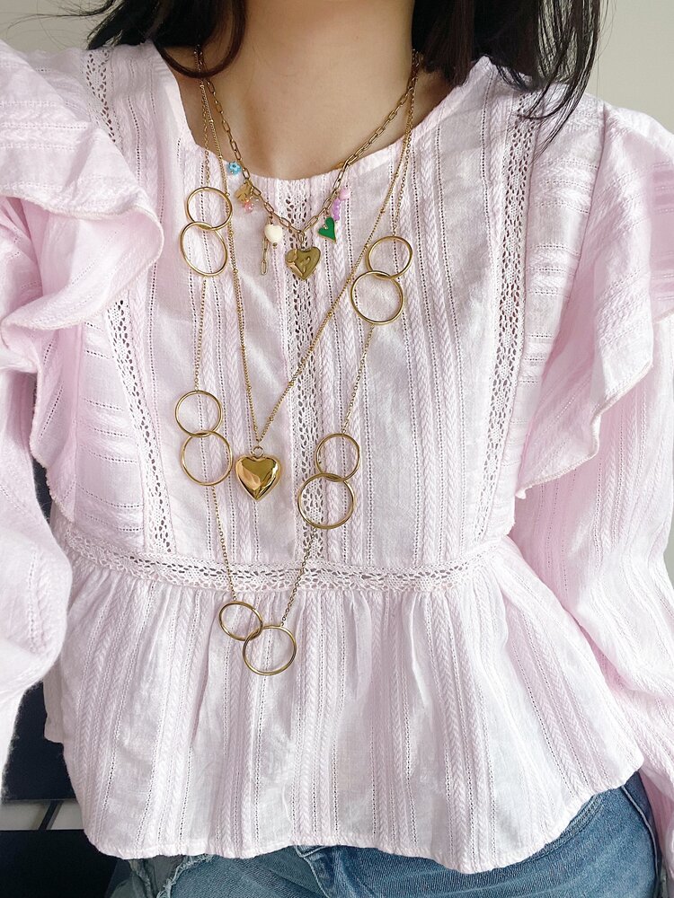 Gold Happy Mixed Charms Necklace
