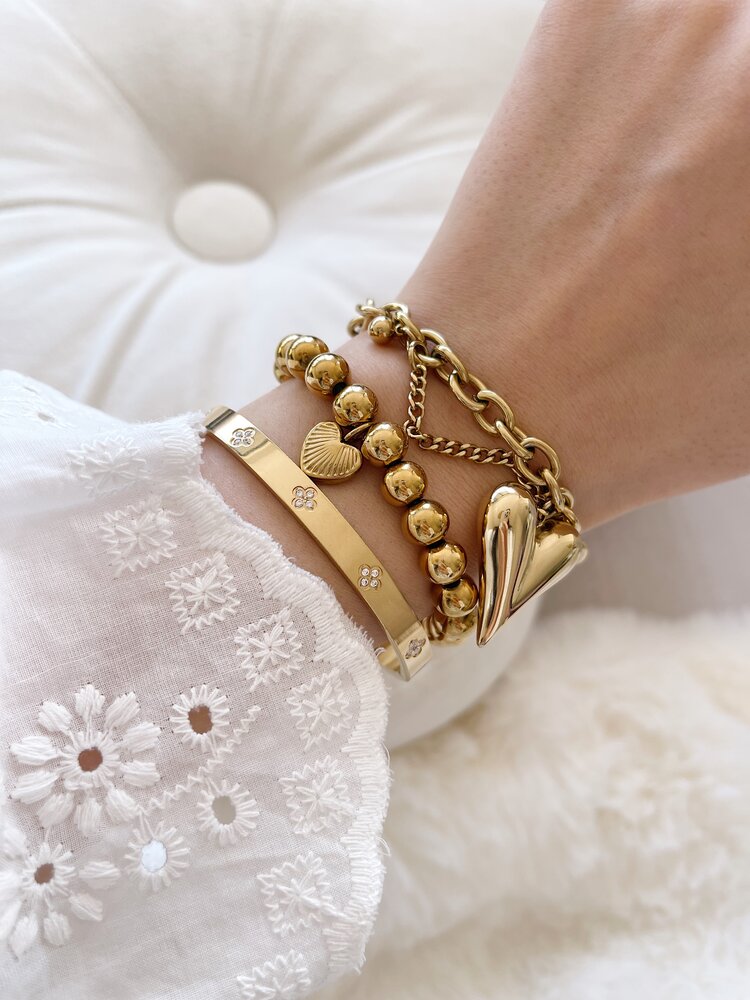 Gold Statement Heart Chain Bracelet