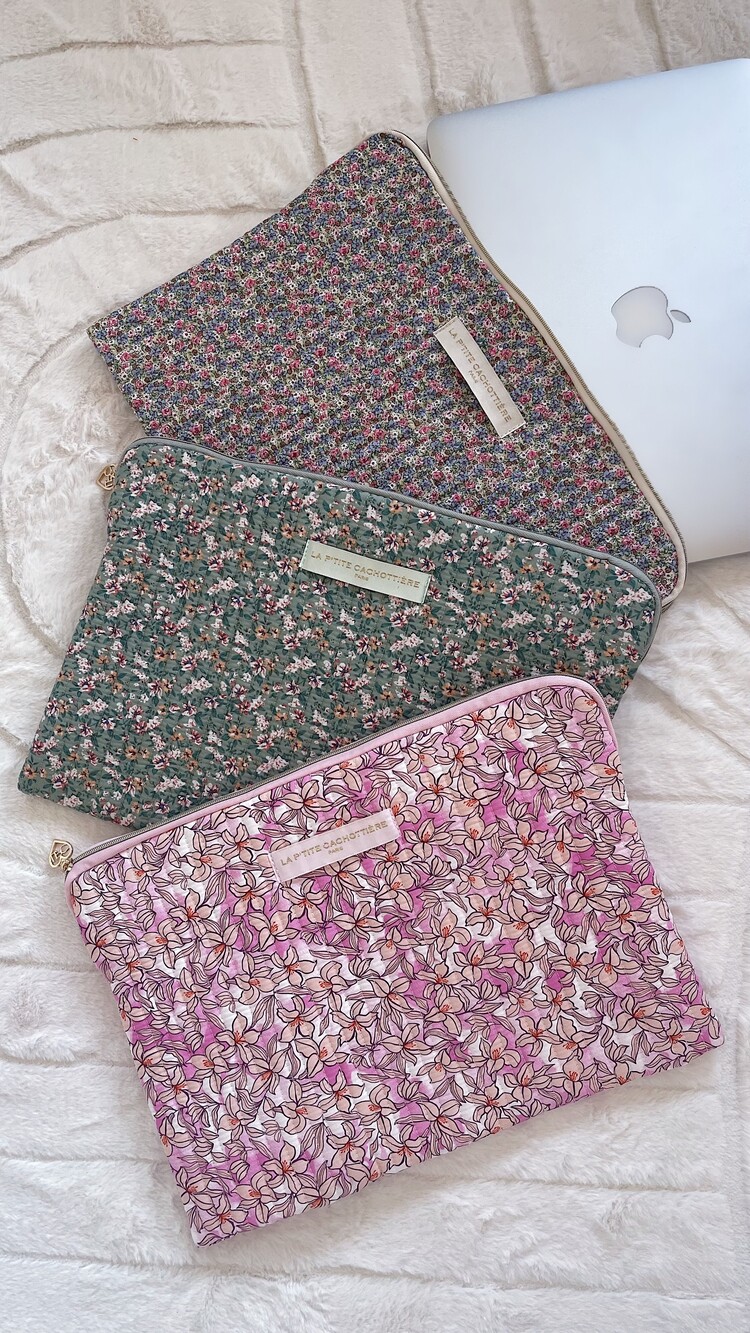 Belin Flower Laptop Pouch / Lemonade Pink