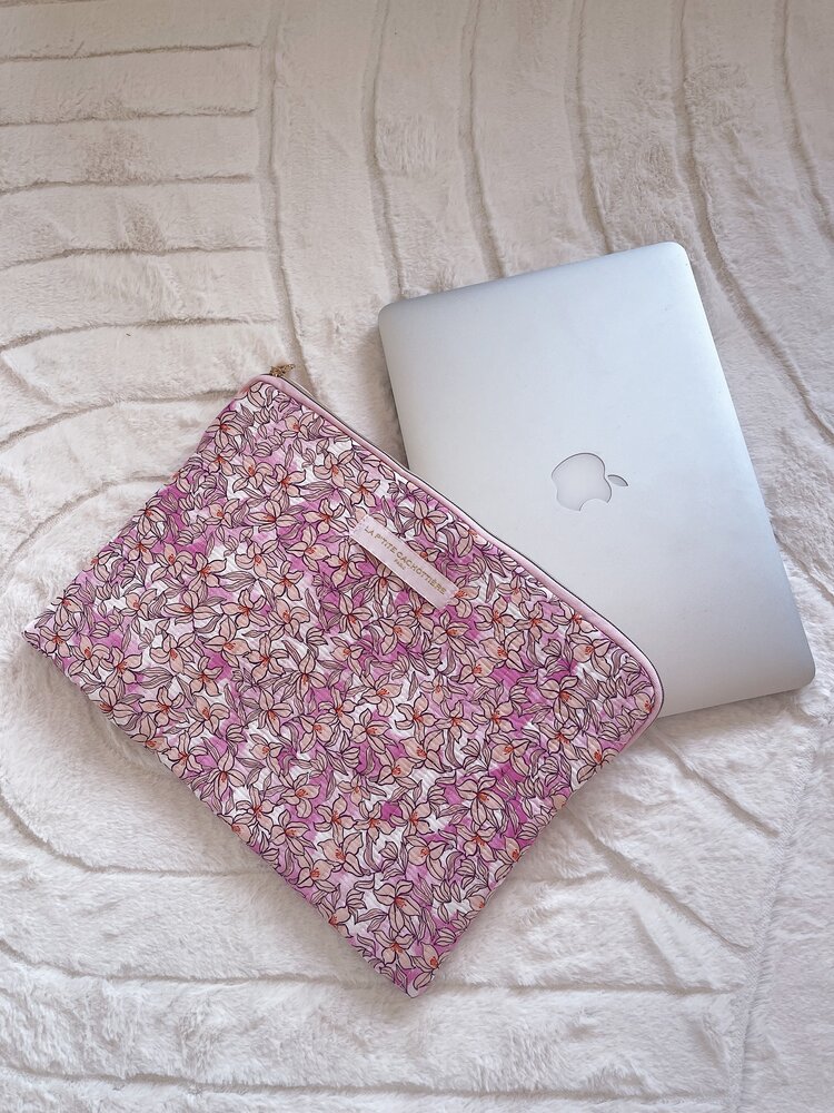 Belin Flower Laptop Pouch / Lemonade Pink
