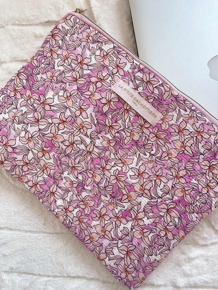 Belin Flower Laptop Pouch / Lemonade Pink