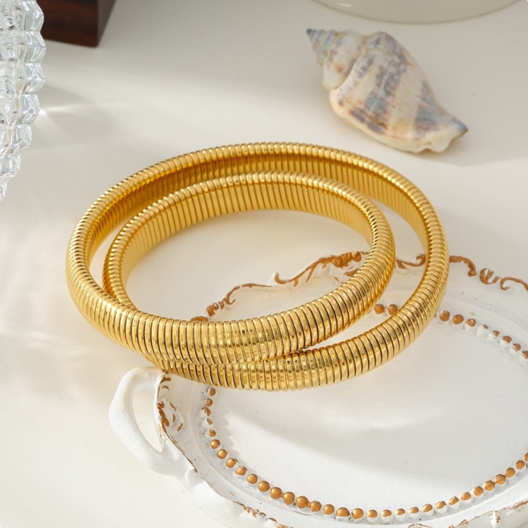 Gold Double Snake Bracelet
