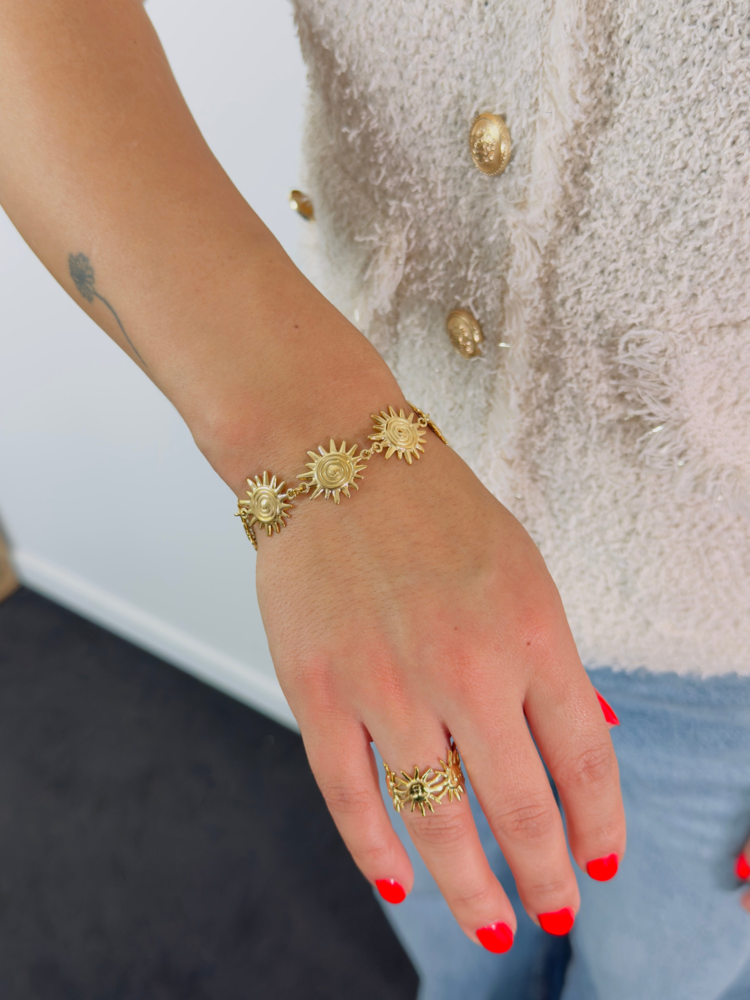 Gold Spiral Sun Bracelet