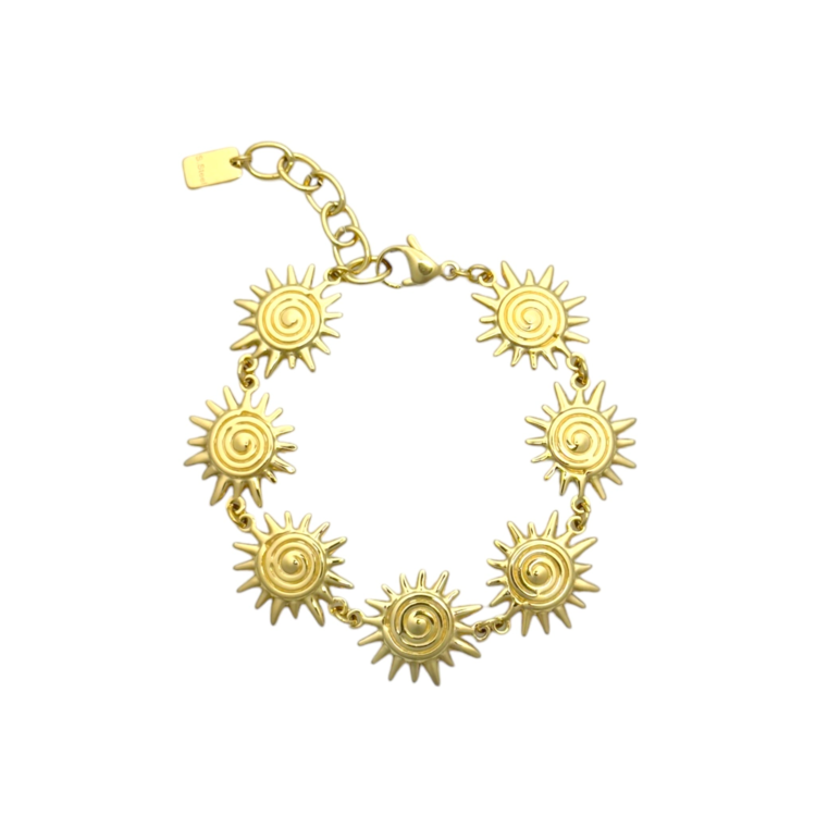 Gold Spiral Sun Bracelet