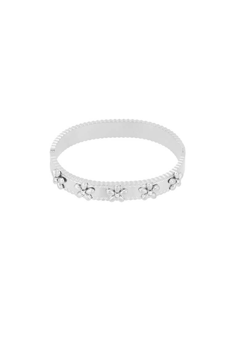 Silver Flower Party Bangle Bracelet