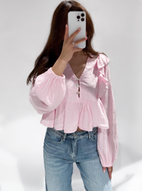 Millane Embroidered Blouse / Light Pink