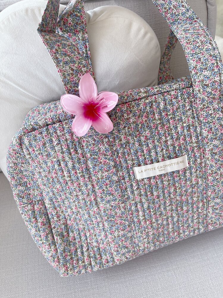 Acacia Flower Travel Bag / Pink & Blue