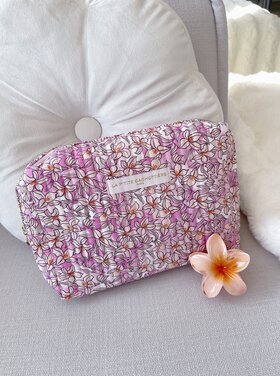 Marly Flower Toiletry Bag / Lemonade Pink (Large)