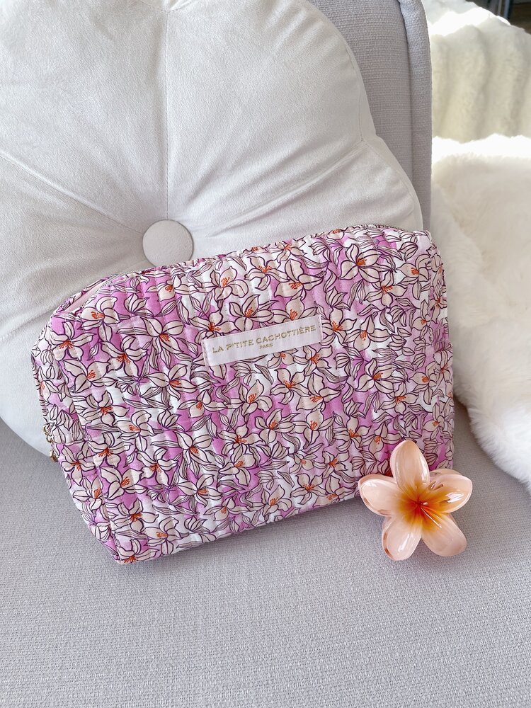 Marly Flower Toiletry Bag / Lemonade Pink (Large)