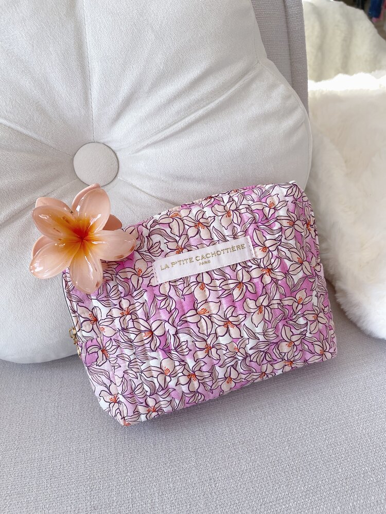 Marly Flower Toiletry Bag / Lemonade Pink (Medium)