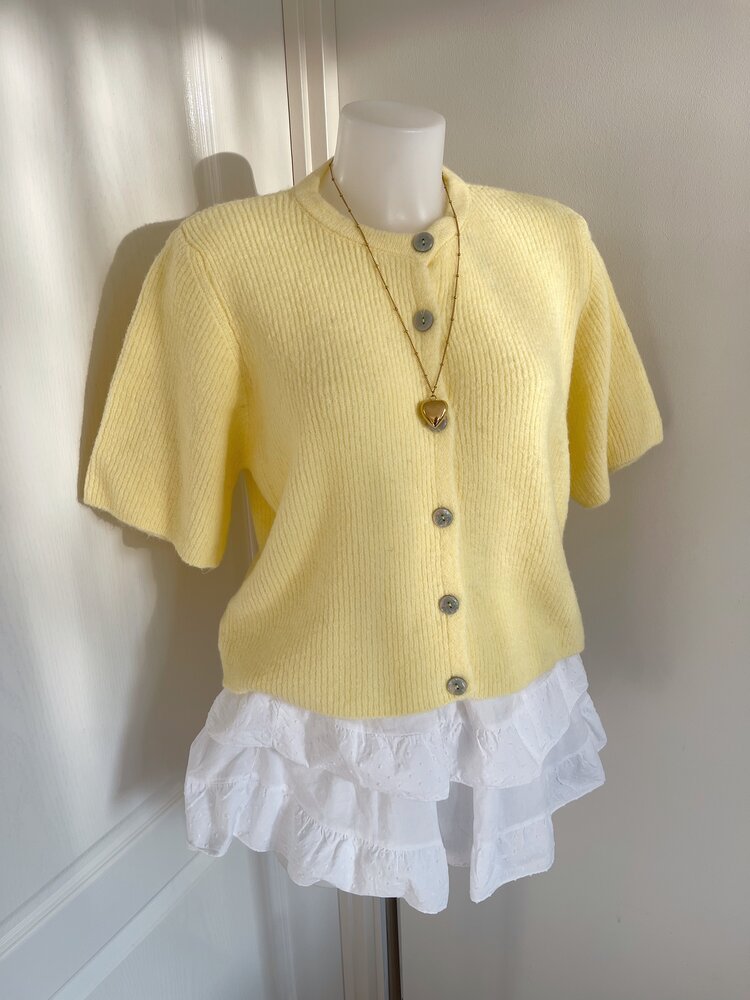 Izza Short Sleeve Cardigan / Yellow