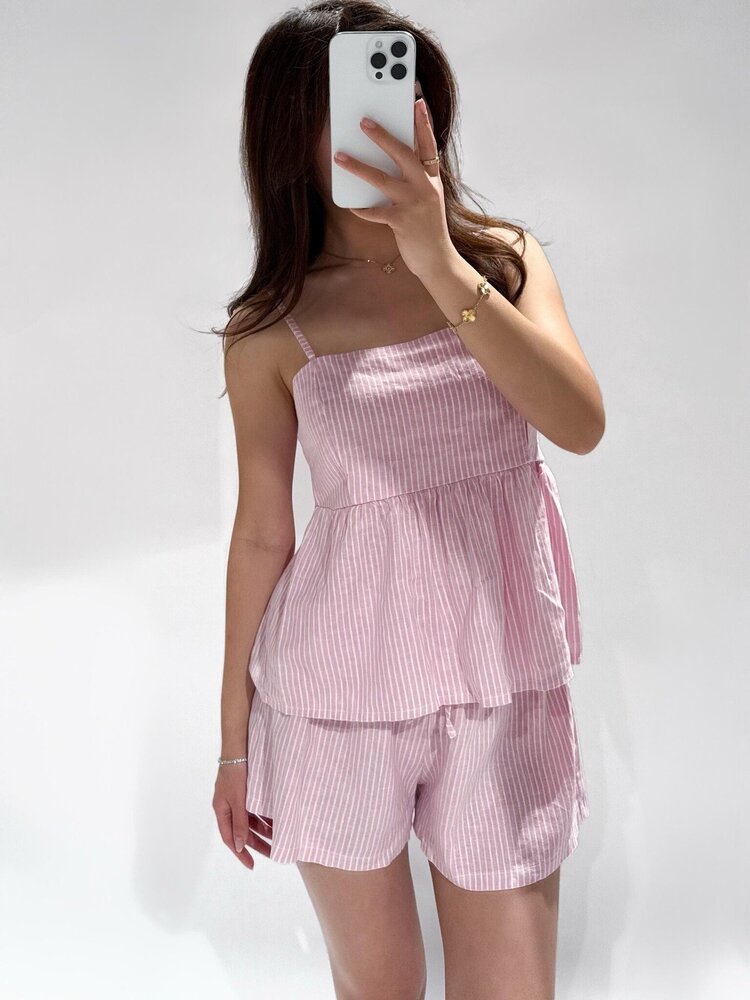 Suheda Striped Cami Top / Pink