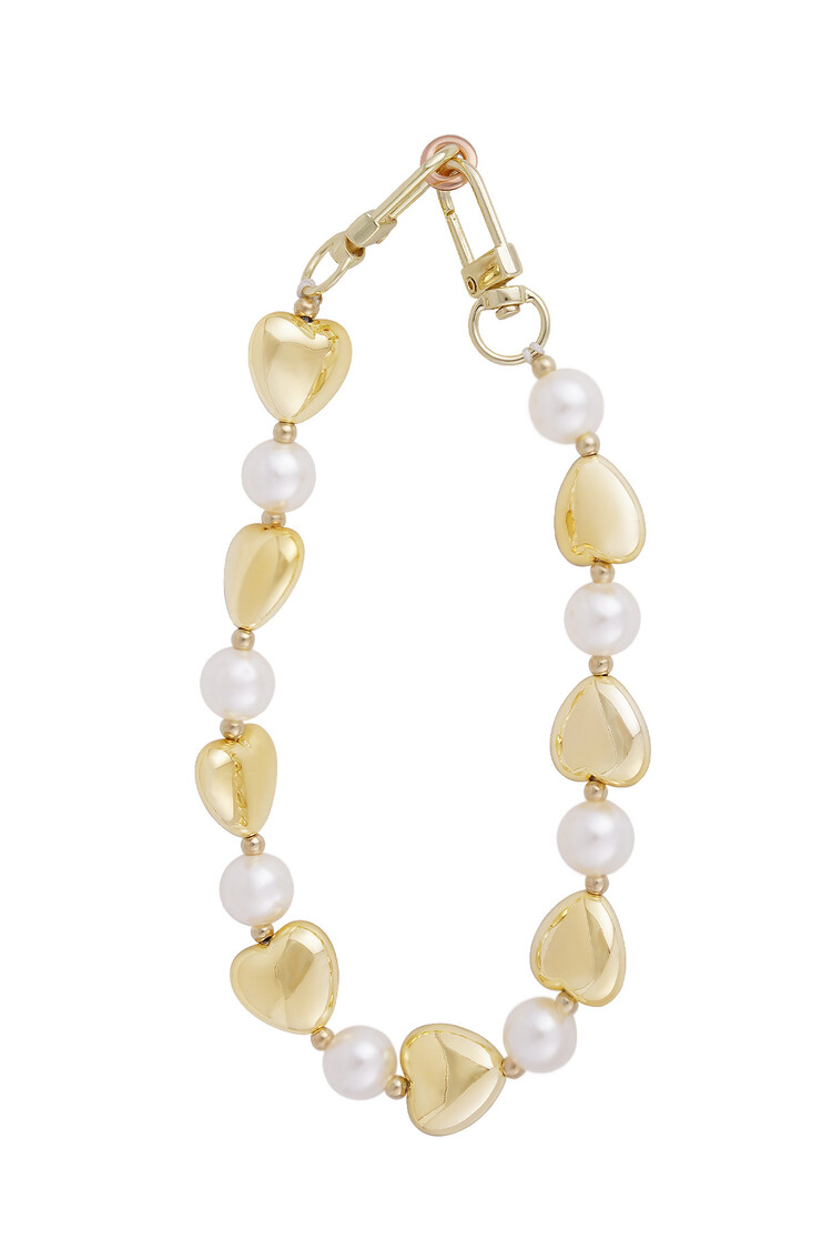 Gold Pearls & Hearts Phone Cord