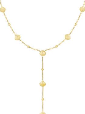 Gold Shell Drop Dots Chain Necklace