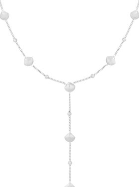 Silver Shell Drop Dots Chain Necklace