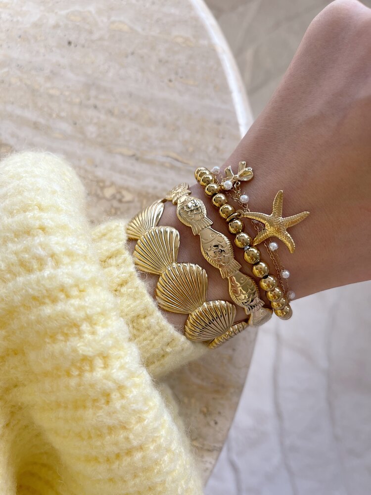 Silver Shell Bangle Bracelet