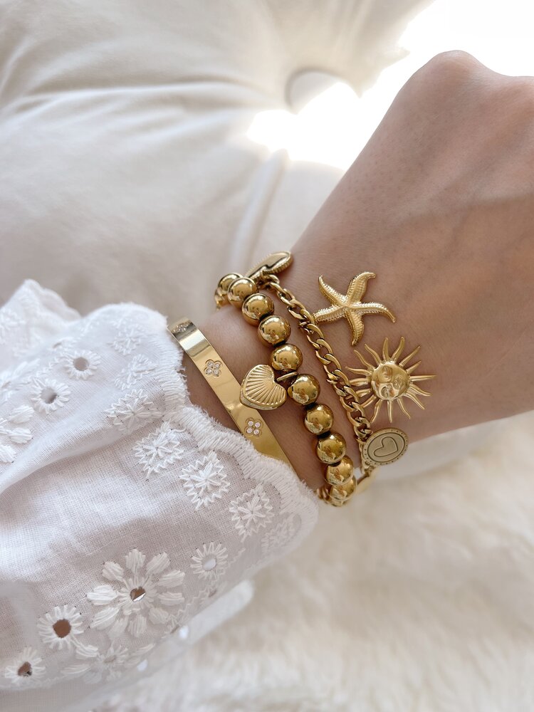 Gold Summer Sea Charm Bracelet