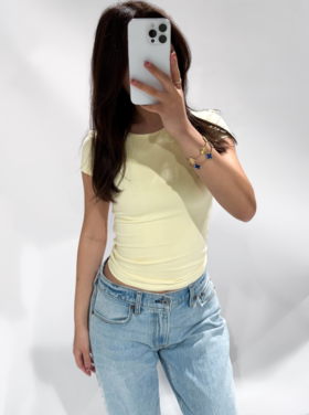 Maelys Basic Short Sleeve Top / Yellow