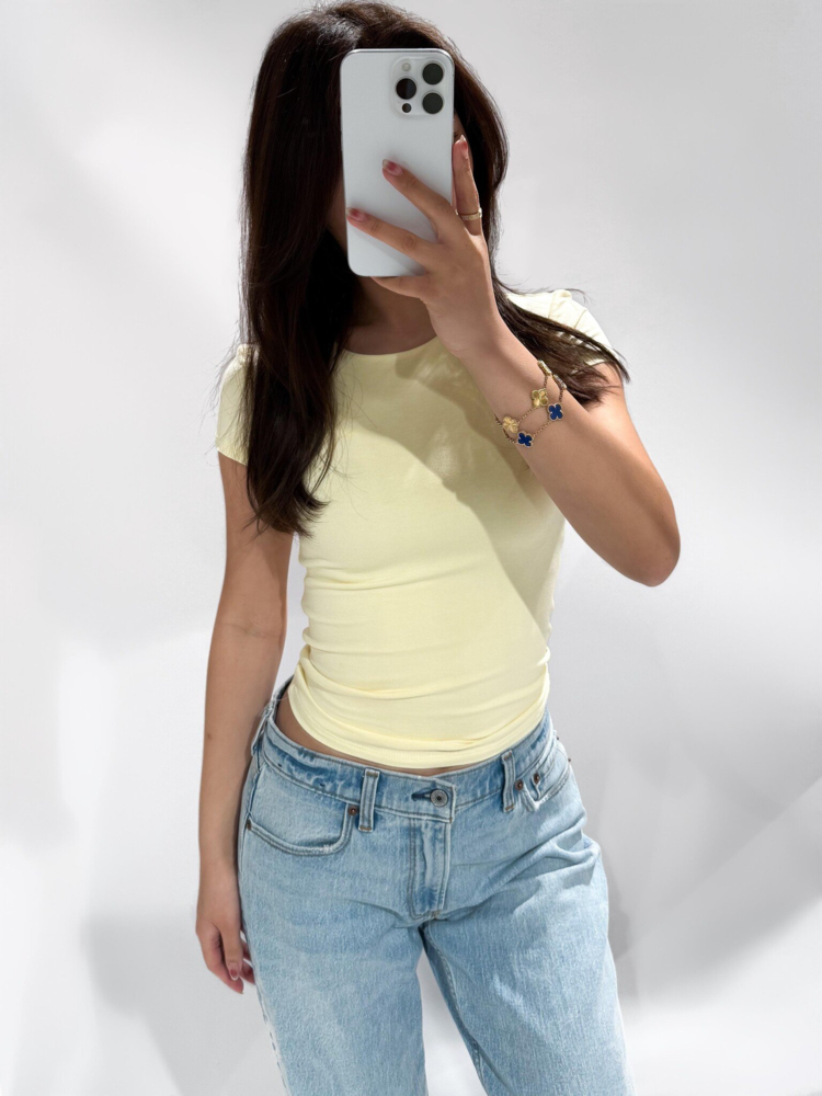Maelys Basic Short Sleeve Top / Yellow